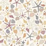 Starfish Shells Pattern Background