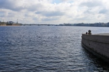 View Of Neva River On A Cloudy Day