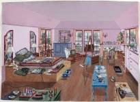 Vintage Bedroom Illustration