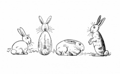 Vintage Clipart Easter Bunnies