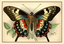 Vintage Colorful Butterfly
