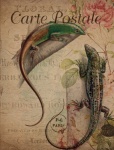 Vintage Reptile Floral Postcard