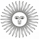 Vintage Sun Face Clipart