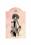 Vintage Victorian Woman Tag