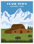 Wyoming Tetons Travel Poster