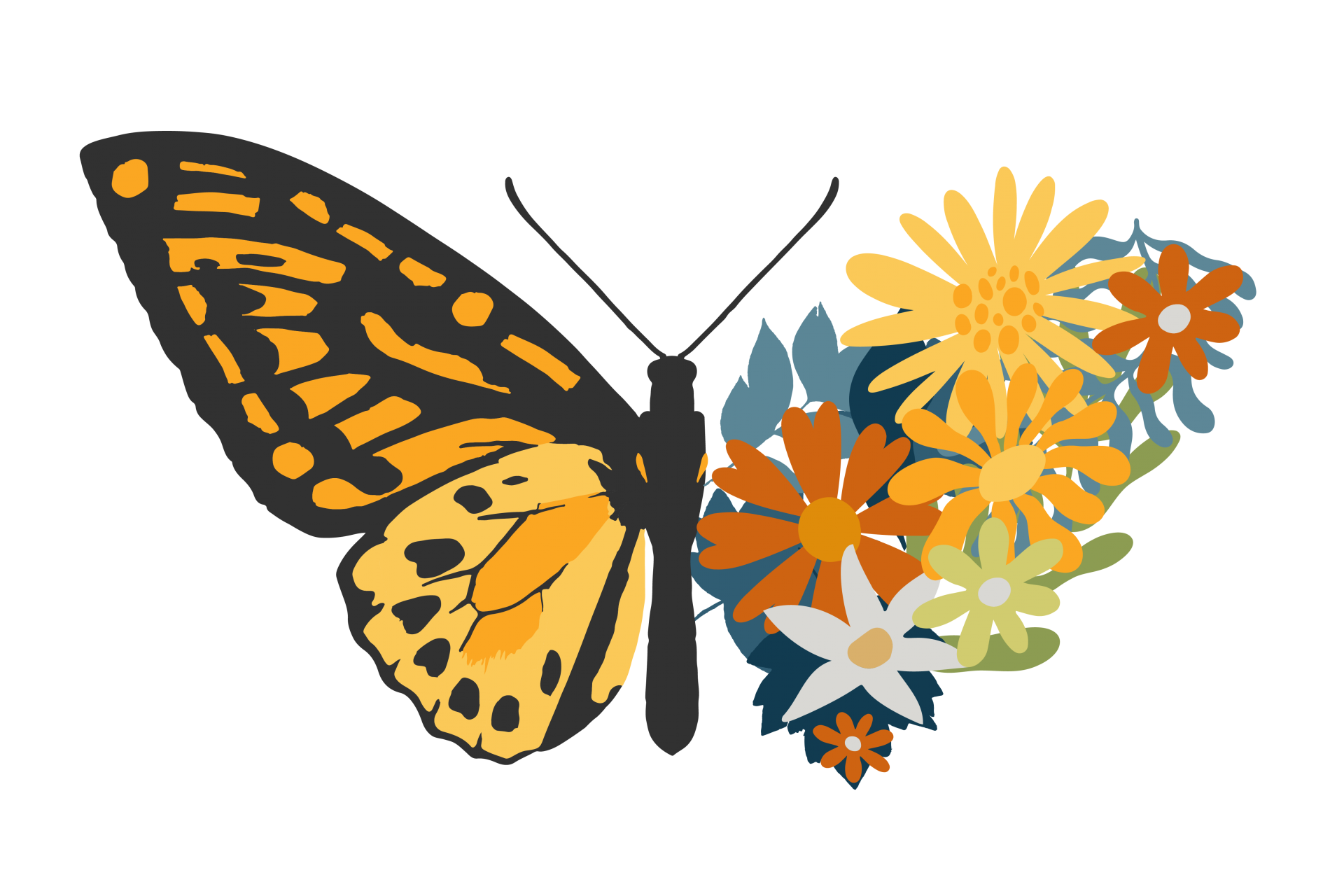 Floral Butterfly Clipart