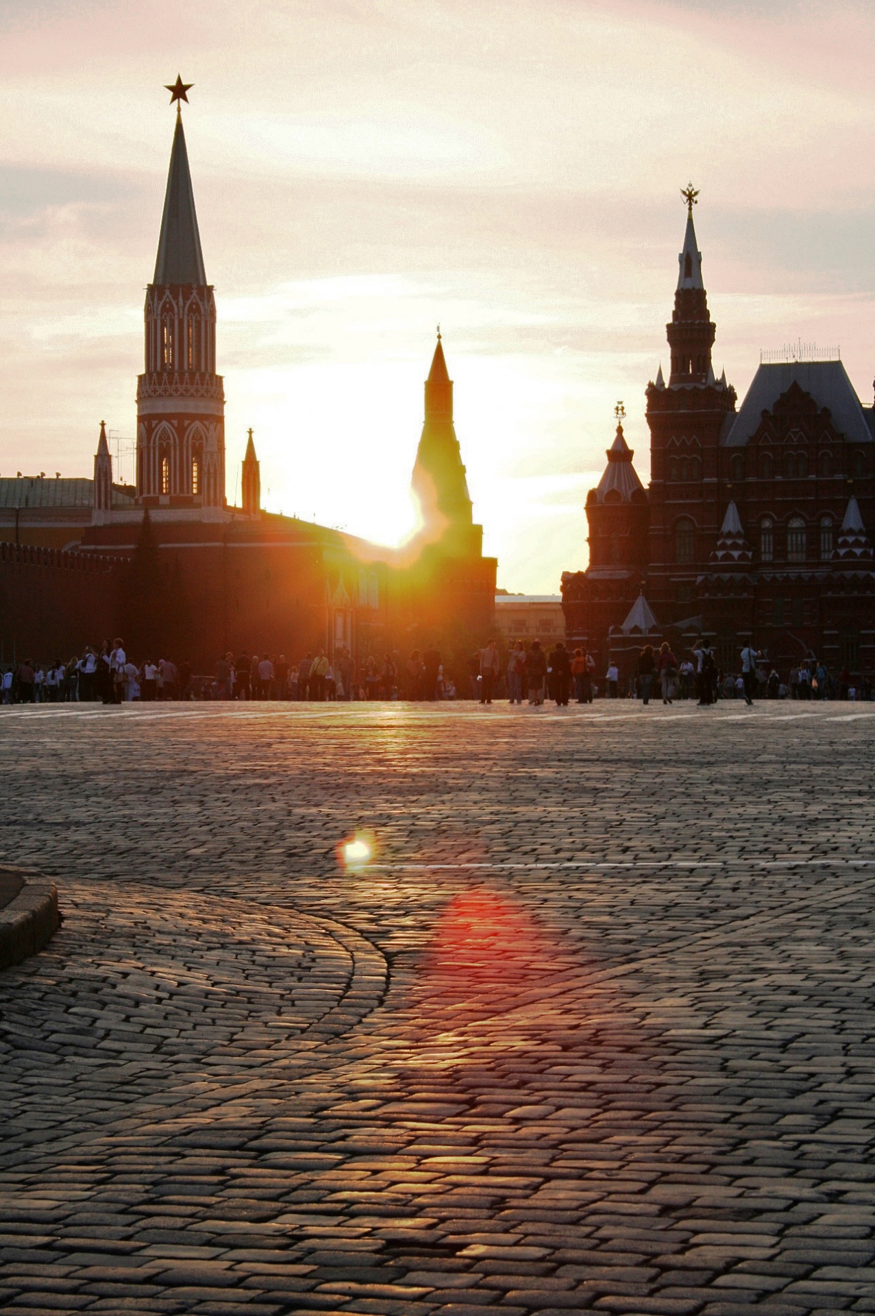 Glow On Red Square At Sunset