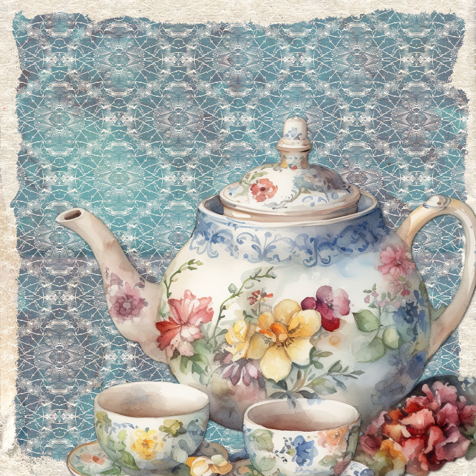 Vintage Teapot Illustration