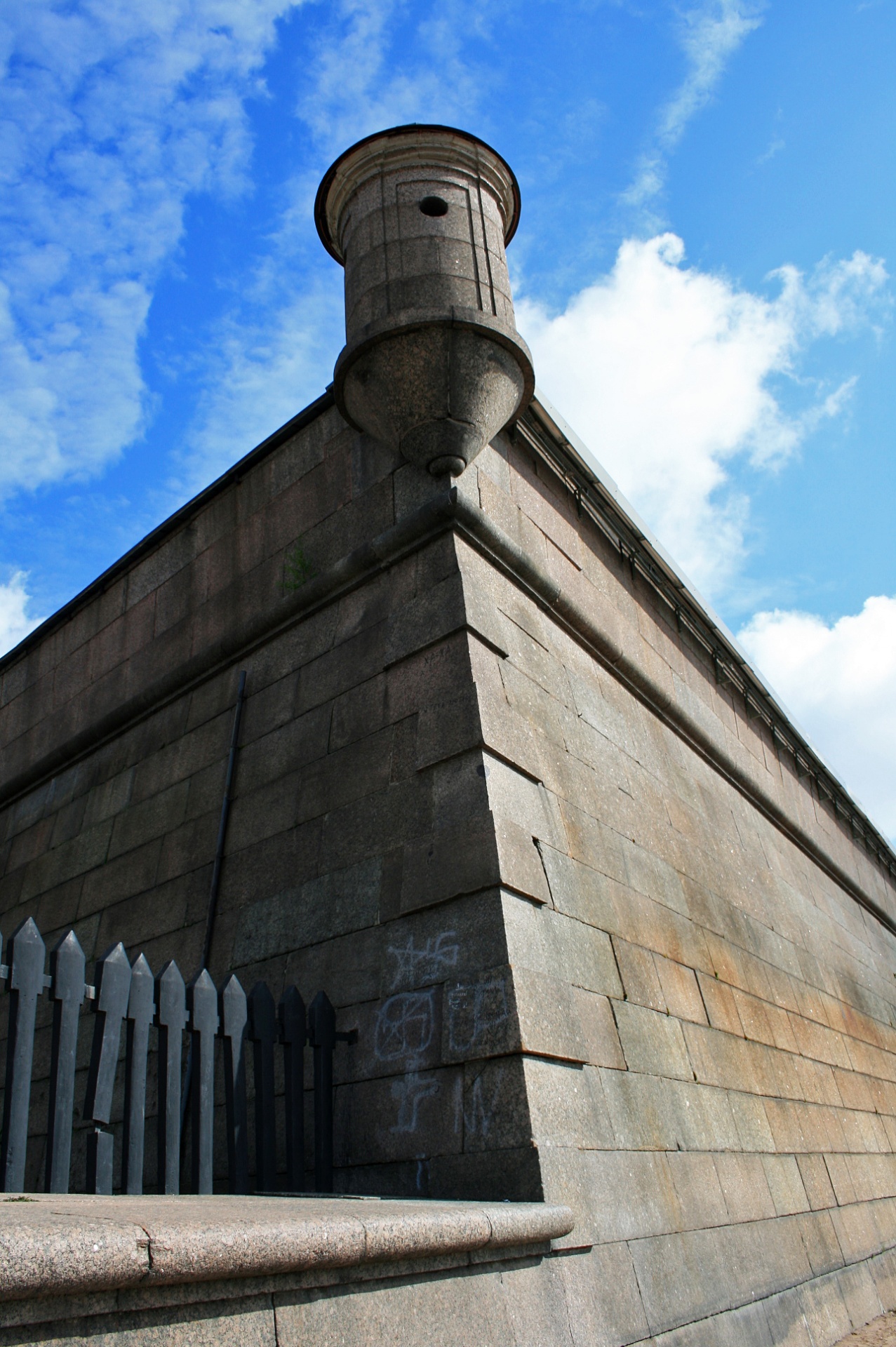 Parapet On The Corner Of The Wall
