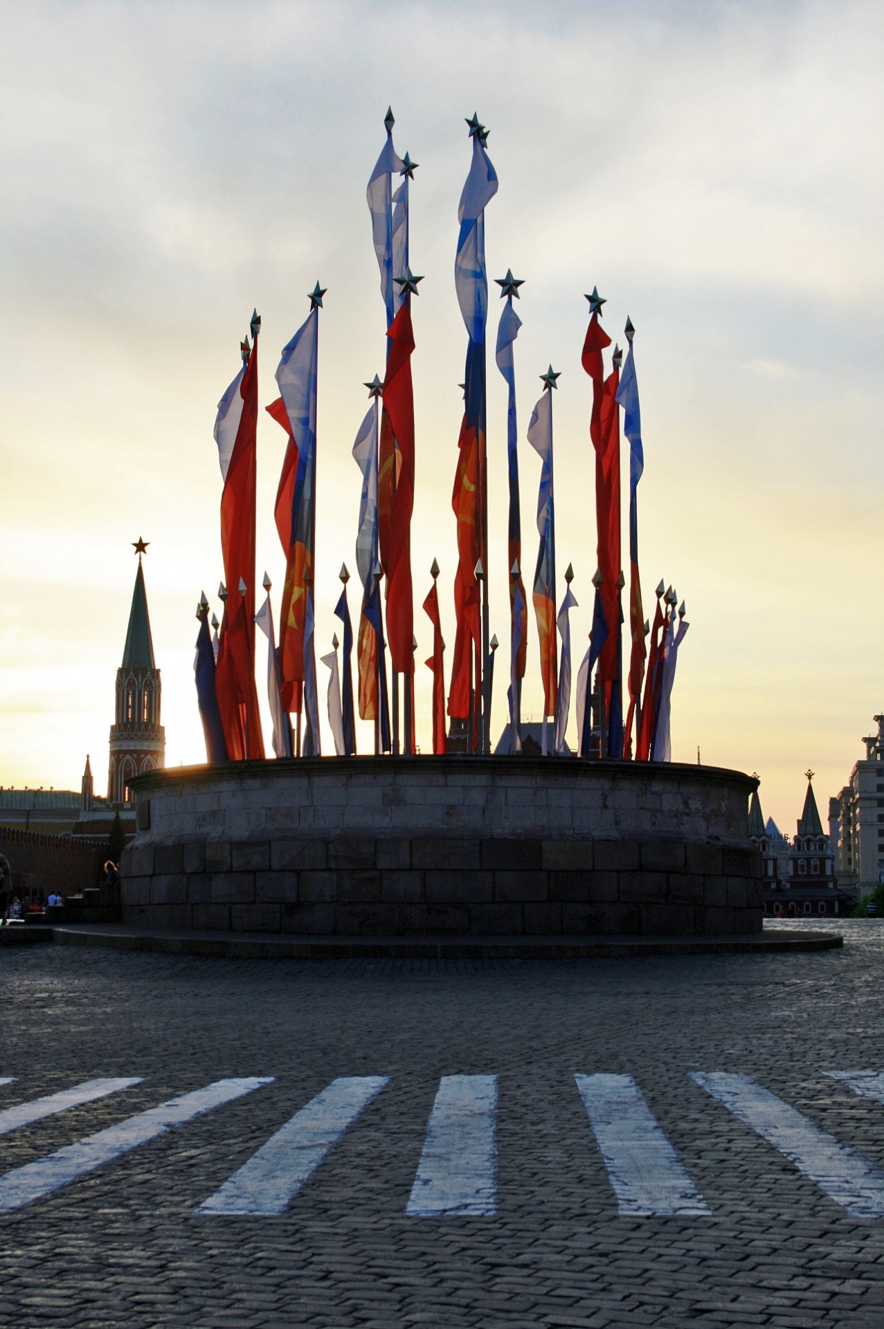 Victory Day Flags On Tsar's Podium