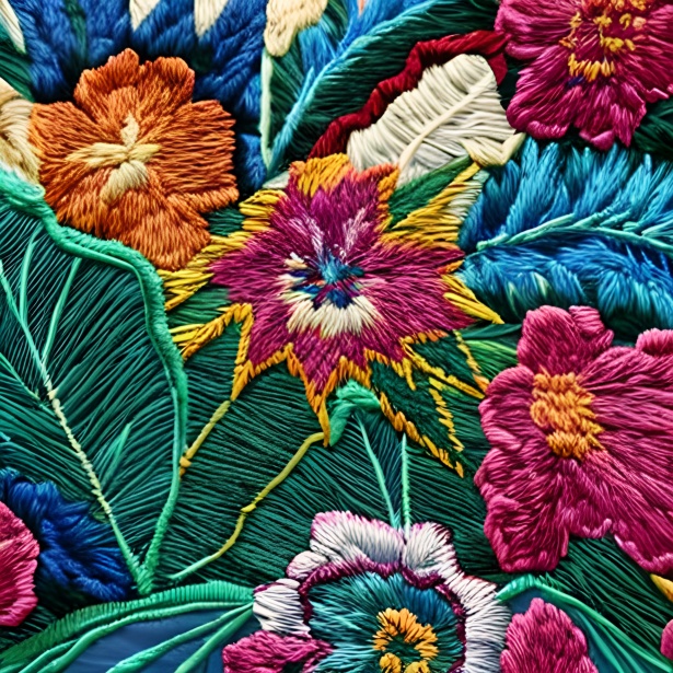 Embroidered Crewel Flower Fabric Free Stock Photo - Public Domain Pictures