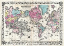 1852 Colton&039;s Map Of The World