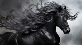 Black Spanish Horse&039;s Journey