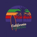 California Surfing Vintage Poster