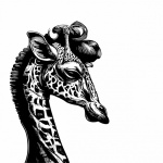 Cute Giraffe Portrait Illustration