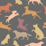 Dogs Silhouette Pattern Background