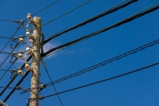 Electric Pole With Wires