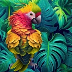 Neon Colored Parrot