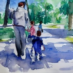 Father And Child Walking