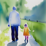 Father And Daughter Walking