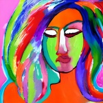 Colorful Abstract Womans Face