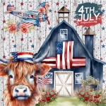 Shaggy Highland Cow July 4th