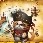 Cat Cartoon Pirate