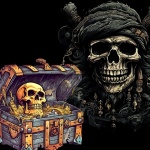 Skull Pirate And Treasure