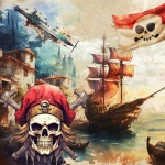 Pirate Skull And Ship