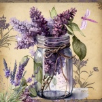 Mason Jar Of Lavender Flowers