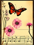 Vintage Butterfly Music Poster