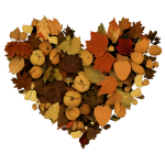 Autumn Leaves Heart PNG