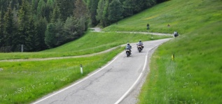 Landscape, Mountain Road, Motorcyclists