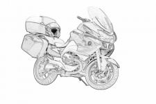Motorcycle, BMW R1200RT, Drawing