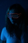 Neon Glasses, Woman, Portrait