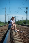 Station, Railway, Woman, Traveler