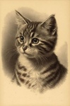 Vintage Kitten Cat Illustration