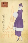 Vintage Paris Fashion Postcard