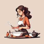 Woman Cooking Food