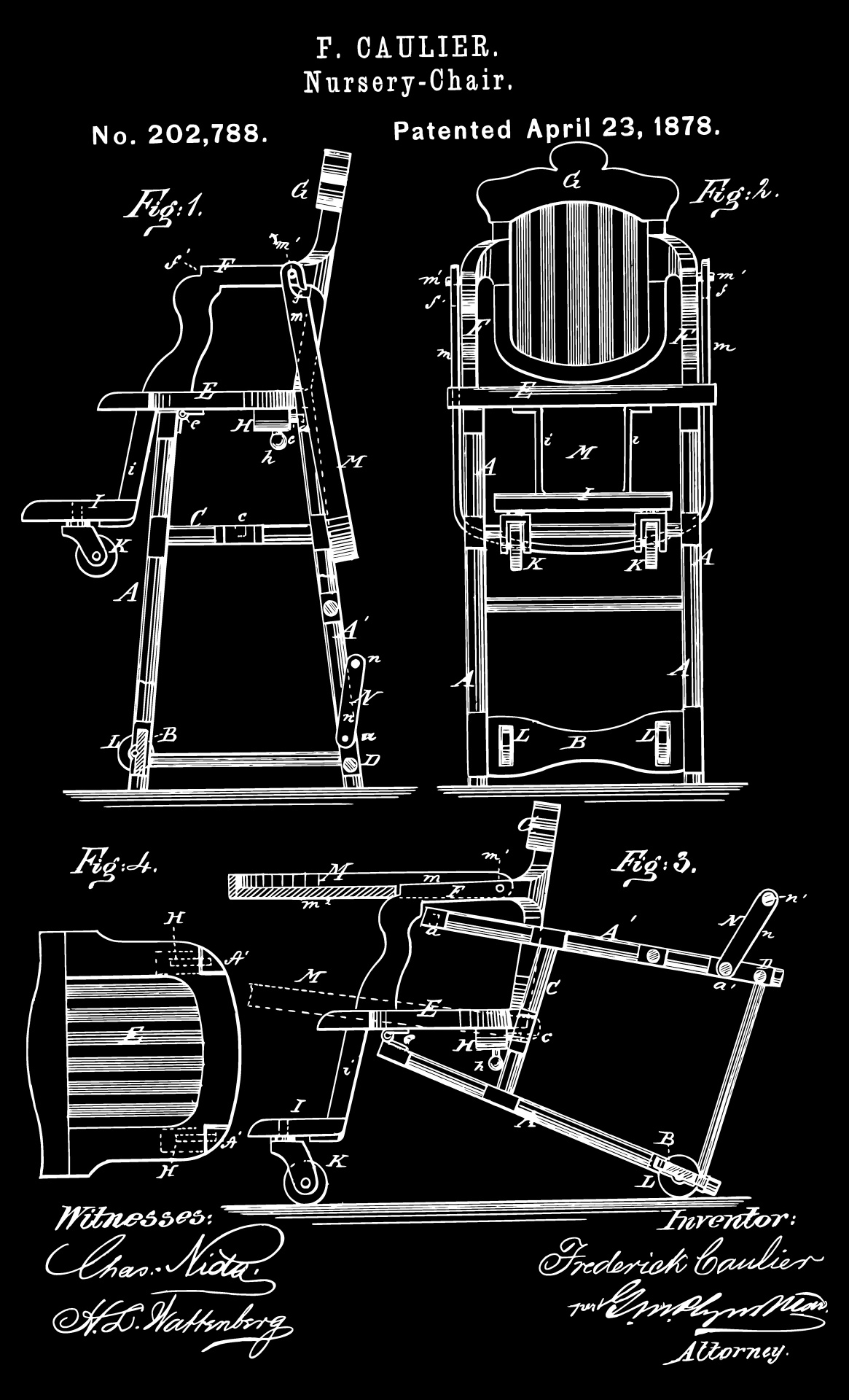 1878 Nursery Chair Patent