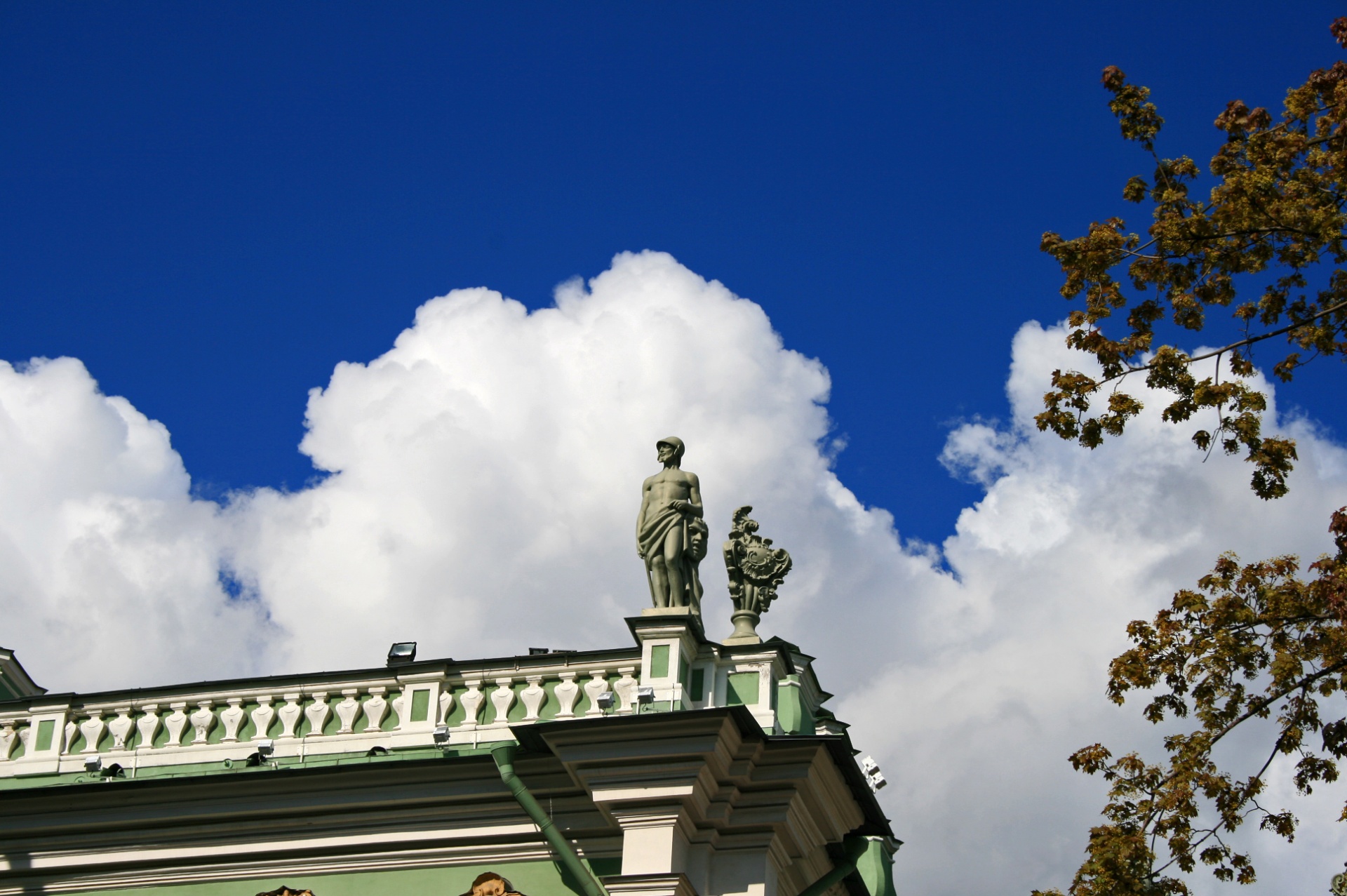 Corner Statue On Roof Of Hermitage