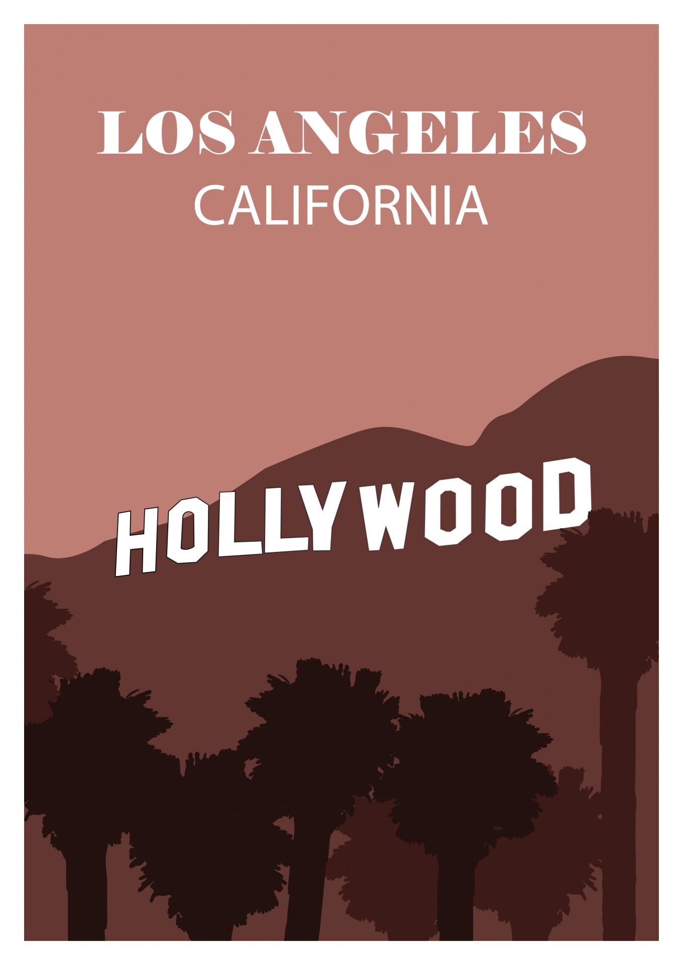 Hollywood California Travel Poster