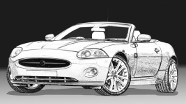 Jaguar, Sports Car, Drawing