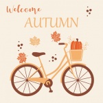 Autumn Bicycle Retro Background