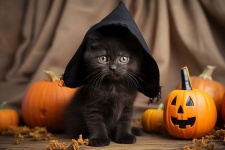 Black Kitten Witch Outfit