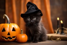 Black Kitten Witch Outfit
