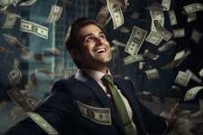 Businessman And Falling Money