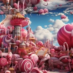 Candy Village Seamless Background