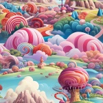 Candy Village Seamless Background
