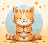 Cartoon Yoga Cat